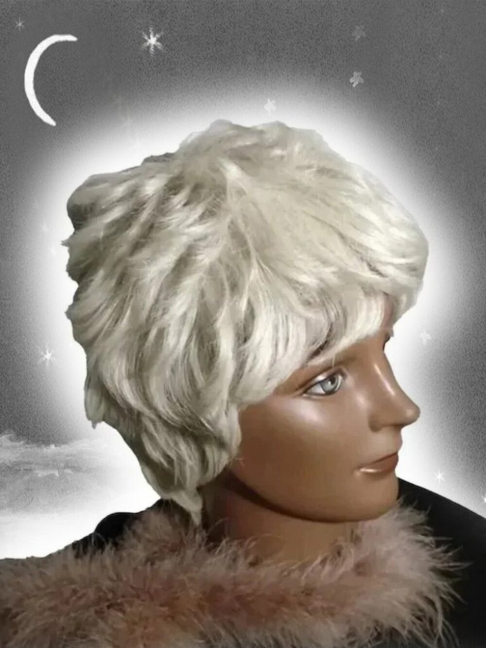 Silver White Paula Young Vintage Fantasy Ethereal Angel Costume Wig ?